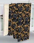 Regal Frenchie Noir Elegance Sherpa Fleece Blanket