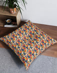 Bloom Pup Frenchietastic Splatter Tufted Floor Pillow, Square