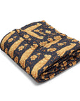 Golden Paws Floral Frenchie Arctic Fleece Blanket