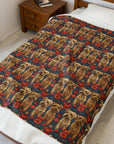 Yorkie Charm Twins Velveteen Plush Blanket