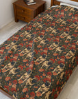 Blooming Pug Paradise Velveteen Plush Blanket