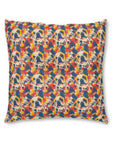 Bloom Pup Frenchietastic Splatter Tufted Floor Pillow, Square
