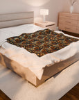 Beagle Blossoms Velveteen Plush Blanket
