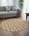 Golden Glamour Paws - Luxe Licks for Regal Retrievers Round Rug