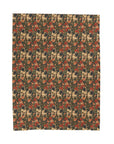 Blooming Pug Paradise Velveteen Plush Blanket