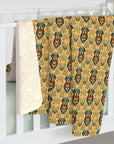 Royal Rottie Regalia Sherpa Fleece Blanket