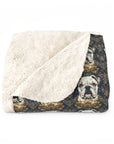 Wildwood Wanderlust Bulldog Sherpa Fleece Blanket