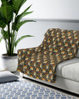 Corgi Rainbow Vine Dream Sherpa Fleece Blanket