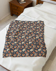 Blooming Bulldog Beauty Velveteen Plush Blanket