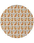 Golden Glamour Paws - Luxe Licks for Regal Retrievers Round Rug