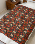 Pug Paradise Playpen Velveteen Plush Blanket