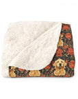 Golden Pawsatronic Tapestry Sherpa Fleece Blanket