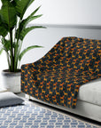 Dapper Dachshund Noir Glow Sherpa Fleece Blanket