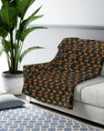 Dapper Dachshund Noir Glow Sherpa Fleece Blanket