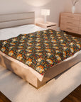 Corgi Rainbow Vine Dream Velveteen Plush Blanket