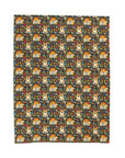 Corgi Rainbow Vine Dream Velveteen Plush Blanket