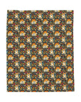 Corgi Rainbow Vine Dream Velveteen Plush Blanket