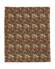 Blooming Pug Paradise Velveteen Plush Blanket
