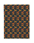 Dapper Dachshund Noir Glow Velveteen Plush Blanket