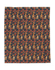 Floral Pawsome Dachsund Delight Velveteen Plush Blanket