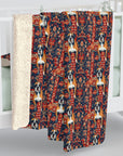 Boxer Blossom Tapestry Delight Sherpa Fleece Blanket