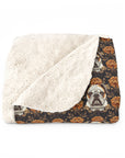 Bloomingly Bulldogistic Bouquet Sherpa Fleece Blanket
