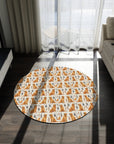 Golden Glamour Paws - Luxe Licks for Regal Retrievers Round Rug