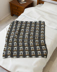 Wildwood Wanderlust Bulldog Velveteen Plush Blanket