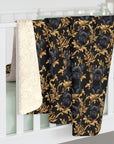Regal Frenchie Noir Elegance Sherpa Fleece Blanket