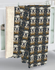 Wildwood Wanderlust Bulldog Sherpa Fleece Blanket