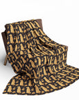 Golden Paws Floral Frenchie Arctic Fleece Blanket