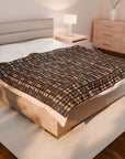 Pawsome Rottweiler Royalty Plaid Velveteen Plush Blanket