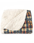 Pawsome Rottweiler Royalty Plaid Sherpa Fleece Blanket