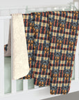Pawsome Rottweiler Royalty Plaid Sherpa Fleece Blanket