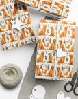 Golden Glamour Paws - Luxe Licks for Regal Retrievers Gift Wrap Papers