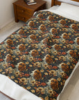 Beagle Blossoms Velveteen Plush Blanket