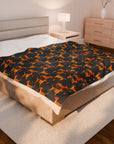 Dapper Dachshund Noir Glow Velveteen Plush Blanket