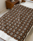 Bloomingly Bulldogistic Bouquet Velveteen Plush Blanket