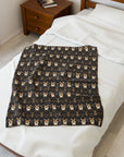 Nighttime Corgi Glow Stride Velveteen Plush Blanket