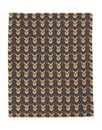 Floofy Corgi Blossom Blast Velveteen Plush Blanket