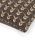 Floofy Corgi Blossom Blast Pet Bed