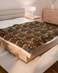 Beagle Blossoms Velveteen Plush Blanket