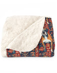 Boxer Blossom Tapestry Delight Sherpa Fleece Blanket