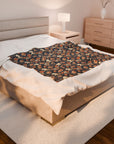 Blooming Bulldog Beauty Velveteen Plush Blanket