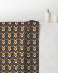 Floofy Corgi Blossom Blast Mink-Cotton Towel