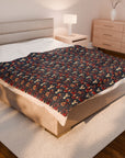 Gothic Rose Bulldog Noir Enchantment Velveteen Plush Blanket