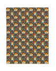Corgi Rainbow Vine Dream Velveteen Plush Blanket
