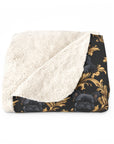 Regal Frenchie Noir Elegance Sherpa Fleece Blanket