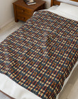 Pawsome Rottweiler Royalty Plaid Velveteen Plush Blanket