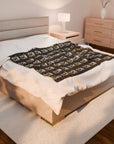 Wildwood Wanderlust Bulldog Velveteen Plush Blanket